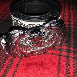 VERSACE MEDUSA WING LEATHER BELT